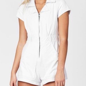 Carmar White Demin Zip Romper